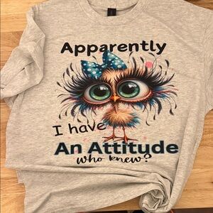 Heather Gray Shirt with Attitude Owl Design
